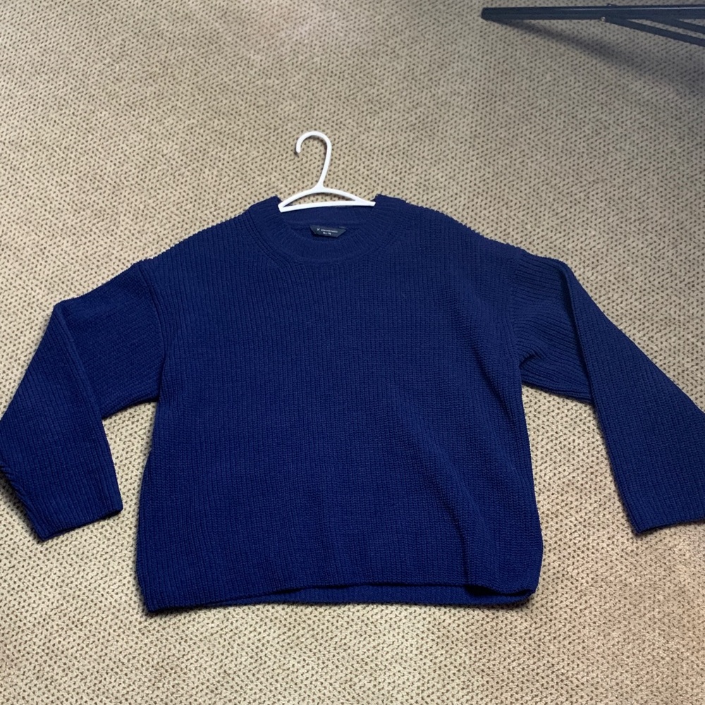 Denver Hayes Deep Blue Knitted Crew Neck Sweater